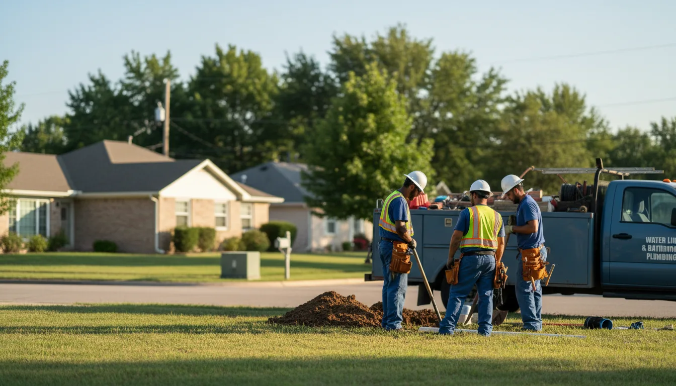 Residential water line and bathroom plumbing service in Baldwin, IL